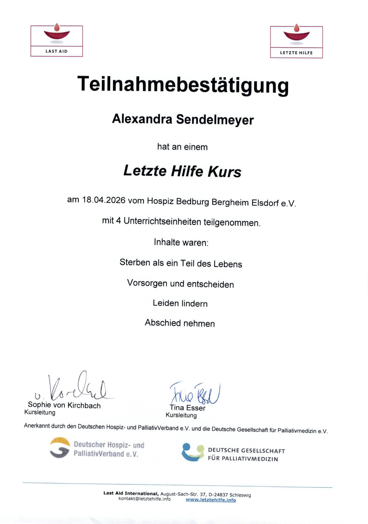 Letzte Hilfe Kurs
